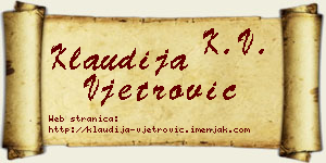 Klaudija Vjetrović vizit kartica